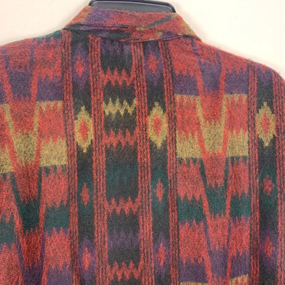 Cosmos Collection USA Vintage Southwestern Geometric Shawl Collar Blazer Women S - Picture 2 of 8